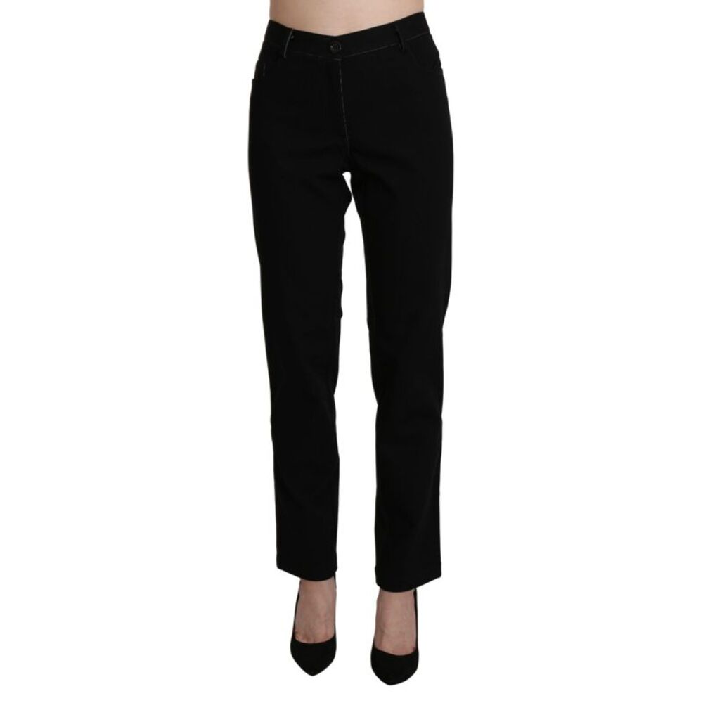 BENCIVENGA Black High Waist Straight Casual Trouser Women's Pant
